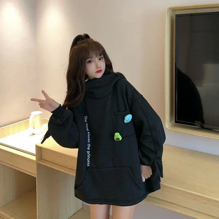 Y2K Autumn Winter Unisex Cartoon Frog Fleece Hoodies Loverly Zipper Loose Warm Sweatshirt Full Sleeve Harajuku Hooded Jackets