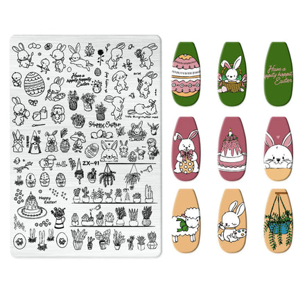 Flowers Love Nail Stamping Newspaper Splice Theme Irregular Stamping Plates Letter Nail Art Printing Stencil Tool Big Size Tools