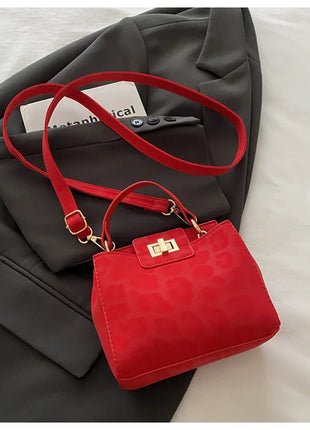 Elegante Mini Borsa a Tracolla con Manico Superiore, Chiusura Dorata, Versatile Borsa in Finta Pelle Scamosciata e Pelle per Uso Quotidiano Femminile