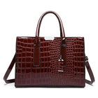 Luxury Vintage Women's Crocodile Pattern Handbag Large Capacity Tote Bag Leather Business Shoulder Bag For Female PlatiNum