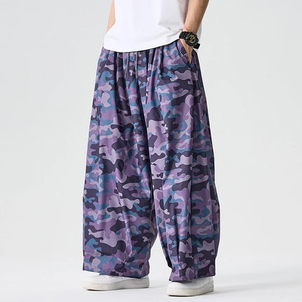 Pantaloni cargo mimetici uomo pantaloni Harem casual oversize da strada uomo pantaloni larghi Harajuku per sport all'aria aperta pantaloni a gamba larga da uomo streetwear