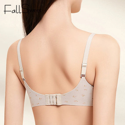 FallSweet French Floral Wireless Push Up Bra for Women Sweet Lace Bralette with Small Breasts Anti-sagging Brassiere Lingerie