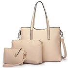 Miss Lulu WOMEN'S Shoulder bag Set 3 Piece Large Handle bag Carry bag Tote Bag Women handbag Comfortable PlatiNum