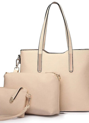 Miss Lulu WOMEN'S Shoulder bag Set 3 Piece Large Handle bag Carry bag Tote Bag Women handbag Comfortable PlatiNum