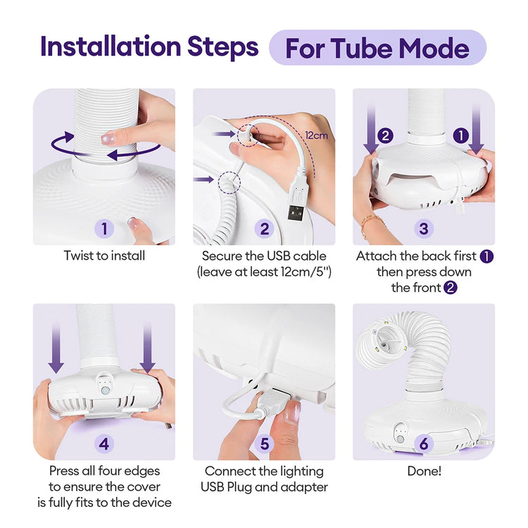 Turbo Brushless Nail Dust Collector Vacuum Cleaner  with LED Tube Strong Power Manicure Dust Extractor Gel Polish Dust Fans Art Equipment