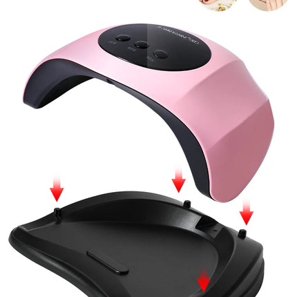 LIMEGIRL Rofessional 24LED Nail Lamp with LCD Display & Sensor Suitable for /LED Nail Polish, 4 Timer Settings, Instant Nail Dryer for Gel Polish, Lamp for Home Salon, Nail Glue Tool, No Adapter Required Gift for DIY