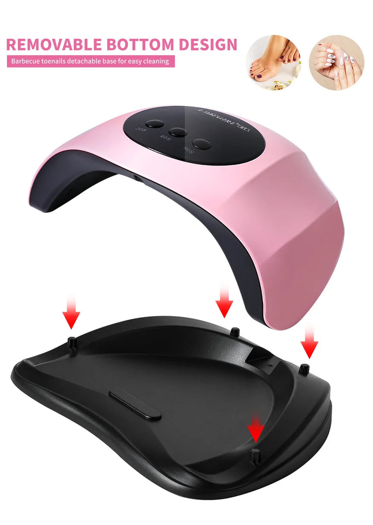 LIMEGIRL Rofessional 24LED Nail Lamp with LCD Display & Sensor Suitable for /LED Nail Polish, 4 Timer Settings, Instant Nail Dryer for Gel Polish, Lamp for Home Salon, Nail Glue Tool, No Adapter Required Gift for DIY
