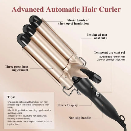 Professional Hair Curling Iron Ceramic Triple Barrel Hair Curler Irons Hair Wave Waver Styling Tools Hair Styling Appliances