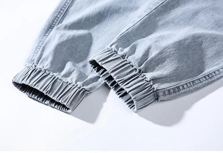 HIQOR Brand Men's Jeans Harem Denim Cargo Pants 2026 New Streetwear Jogger Hip Hop Cotton Trousers Male Blue Oversized 5XL 4XL PlatiNum
