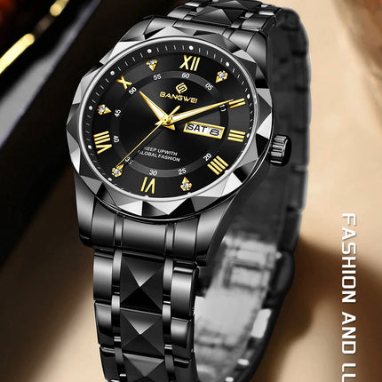 BANGWEI Orologio da donna Orologio di moda classico elegante di lussoBusiness Casual Data Orologi da donna al quarzo luminoso impermeabile in acciaio inossidabile platinumshop