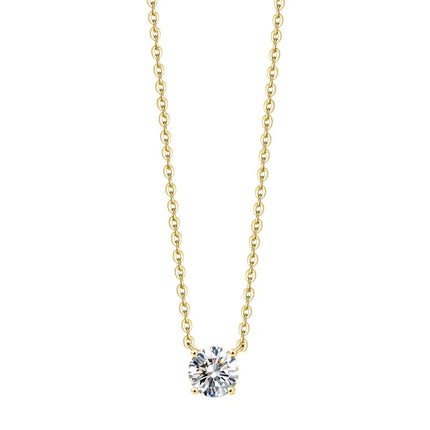 Hot 925 Sterling Silver 14k Gold Plated Necklace Versatile Sparkling Zircon Choker Clavicle Chain for Women Wedding Jewelry PlatiNum