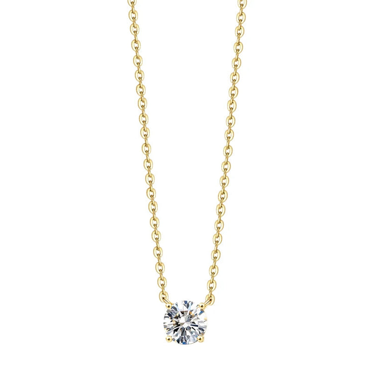 Hot 925 Sterling Silver 14k Gold Plated Necklace Versatile Sparkling Zircon Choker Clavicle Chain for Women Wedding Jewelry PlatiNum