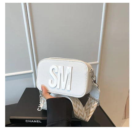 Cross-Border Style Camera Bag Fashionable Retro Women's Shoulder Slant Bag Small Square Bag Street Trend PU Material PlatiNum