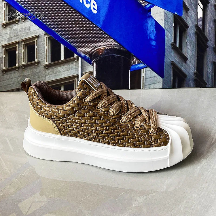 Sneakers Casual Men Designer Classic Shell Toe Board Shoes Fashion Leather Fabric Breathable Height Increased Platform Gym Shoes