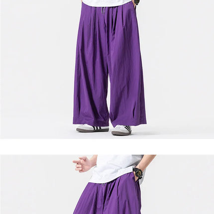 Pantaloni Harem Oversize da Uomo Leggeri Sottili Traspiranti Tinta Unita Stile Harajuku Gamba Larga Casual Moda Pantaloni Dritti Uomo 5XL