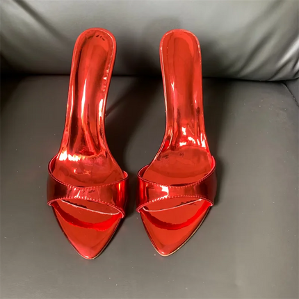 Women's Stiletto Heel Open Toe Sandals, Starry Summer Style, with Dazzling Laser Colors, 2026
