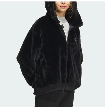 Adidas Official Authentic New Women's Reversible Warm Hooded Jacket JM1051