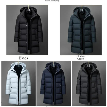 Canada Fashion Winter Jacket for Men Down Coat Parka Men's White Goose Down Jacket Collar Hooded Warm Thick Long Padding M-4XL
