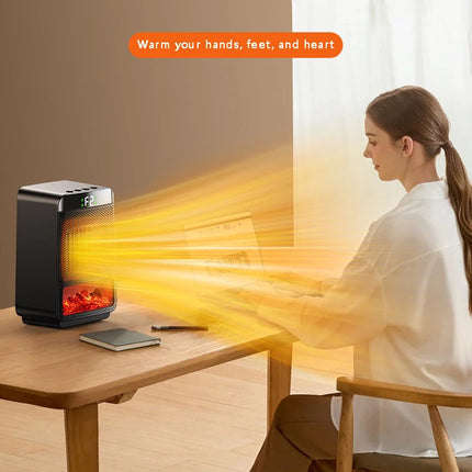 Portable Electric Heater Portable Desktop 1000W PTC Heating Fan Warm Air Blower for Household Office Mini Space Heater
