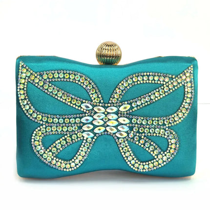 Venus Chan New Elegant Green Bling Bow décolleté con punta a punta per le donne 2024 Party italian strass scarpe e borse set coordinato