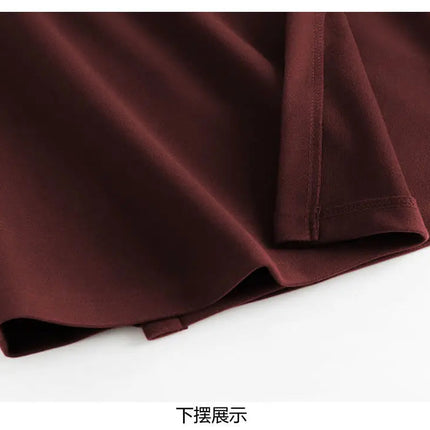 Women's Woolen Autumn and Winter New Style Elegant One-piece Unique and Stylish Straight Tube Slit Hugging Skirt PlatiNum