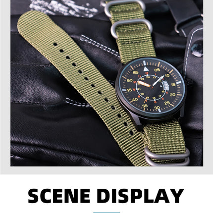 ADDIESDIVE 44mm Men's Fashion Quartz Watch 50m Waterproof Luminous Watch Large Dial High Quality Nylon Strap Men's Analog Watch