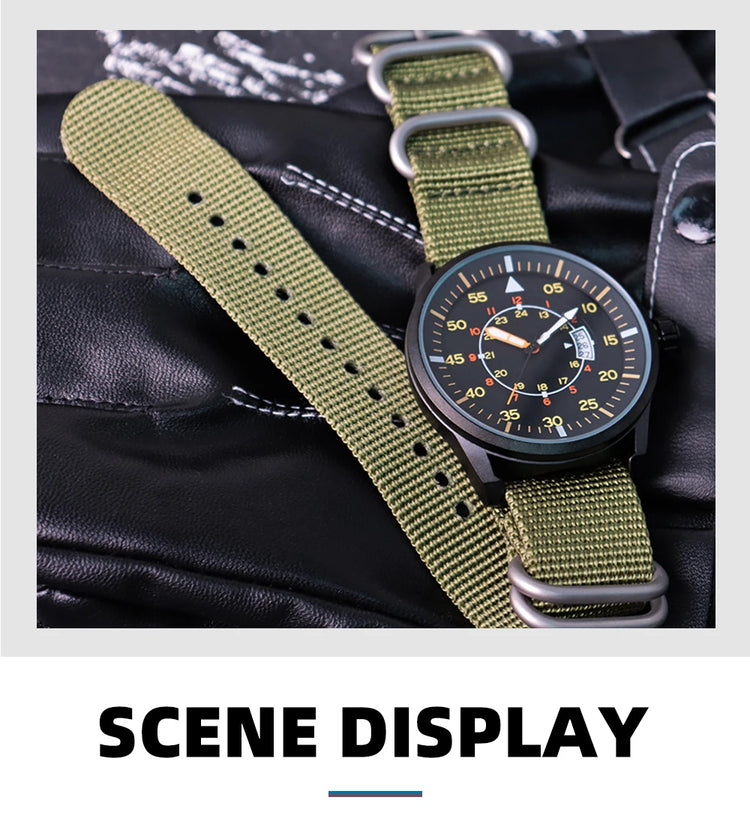 ADDIESDIVE 44mm Men's Fashion Quartz Watch 50m Waterproof Luminous Watch Large Dial High Quality Nylon Strap Men's Analog Watch