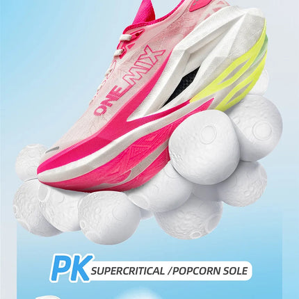 ONEMIX Nuove Scarpe da Corsa Professionali Marathon con Piastra in Carbonio a Tutta Lunghezza, Supporto Stabile e Assorbimento degli Urti, Ultra Leggere PlatiNum