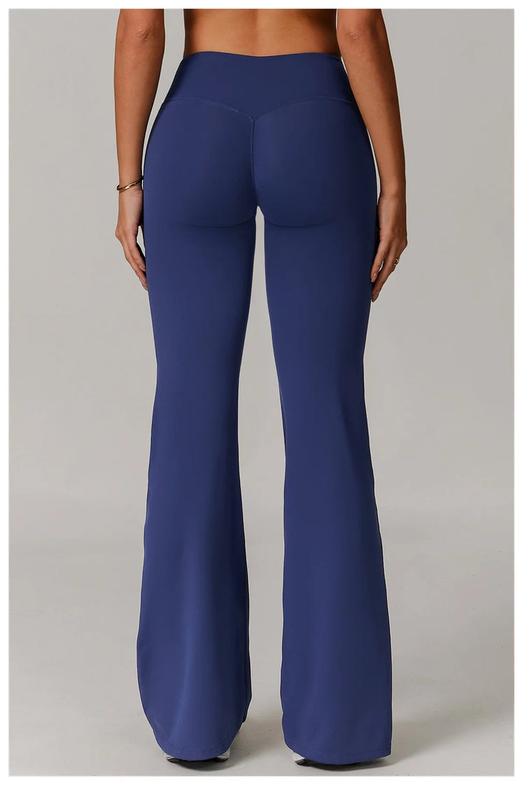 High Waist Wide Leg Pants Leggings Women Tights Fitness Bell-bottoms Yoga Elastic Leggings Push Up Gym Workout Flared Pants PlatiNum