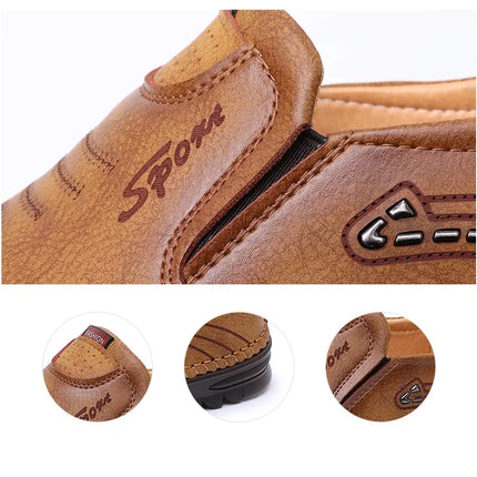 Scarpe da uomo di alta qualità Calzature in pelle fatte a mano Scarpe da lavoro casual da uomo Scarpe da ginnastica da viaggio con suola morbida per esterni Mocassini di marca