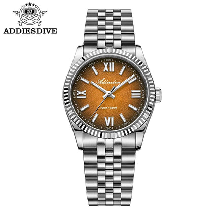 ADDIESDIVE New 36mm Watch for Men AD2512 Luxury Sapphire VH31 Quartz Wristwatch 100m Waterproof Stainless Steel Luminous Watches