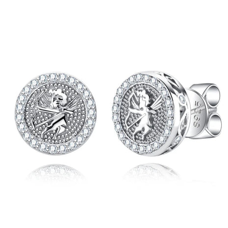 MossanRappr 0.4cttw Moissanite Angel Iced out Hip Hop Orecchini con perno 925 Sterling Silver D Colore Punk Gioielli di moda per gli uomini platinumshop