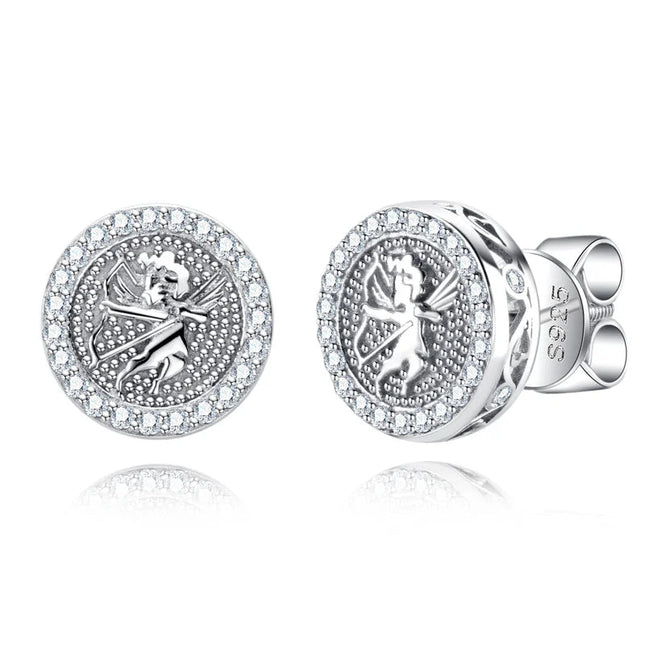 MossanRappr 0.4cttw Moissanite Angel Iced out Hip Hop Orecchini con perno 925 Sterling Silver D Colore Punk Gioielli di moda per gli uomini platinumshop