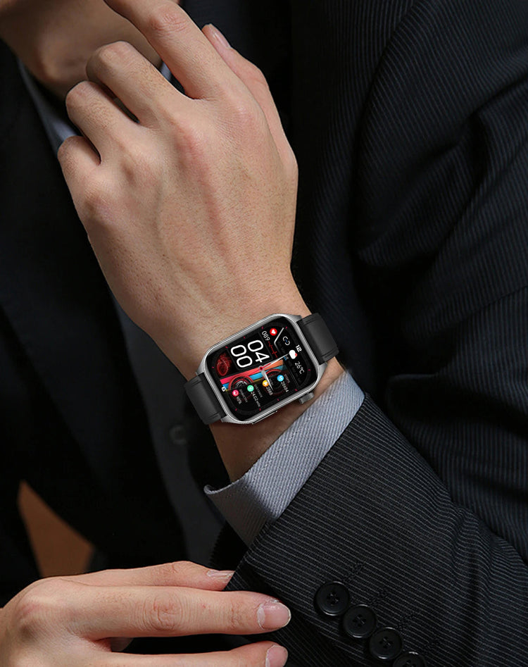 2025 Trattamento laser Tre Smartwatch alti 1.95 "Schermo curvo in zaffiro ECG + PPG Grasso nel sangue Acido urico Diagnosi salute Smartwatch platinumshop