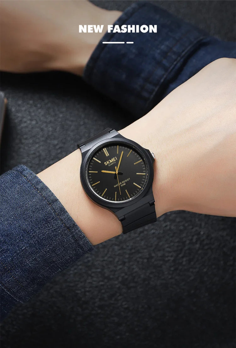 SKMEI Top Brand Casual Quartz Wristwatches Mens New Simple TPU Strap 3Bar Waterproof Watches For Male Time Clock Reloj Hombre