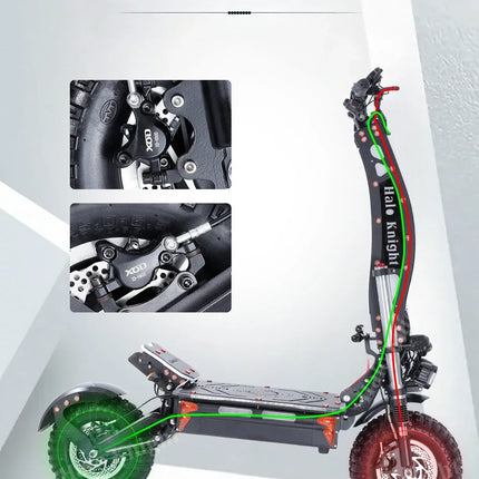 Halo Knight T107Max Scooter elettrico per adulti 14 pollici Off road Pneumatici E-Scooter per uomo 4000W 72V 50 AH Pieghevole City EScooter