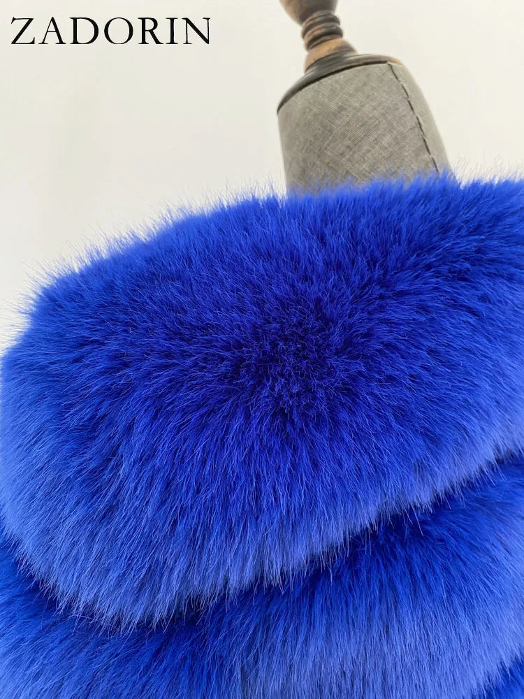 ZADORIN Children Faux Fox Fur Coat Winter Fashion Long Sleeve Warm Kids Fur Coats Outerwears Fake Fur Jacket Children Clothes