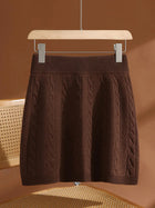 Women's Wool Mini Skirt A-line Twist Flower Elastic Waist Skirt Above Knee Umbrella Dress 100% Merino Wool Knitted Autumn Winter PlatiNum