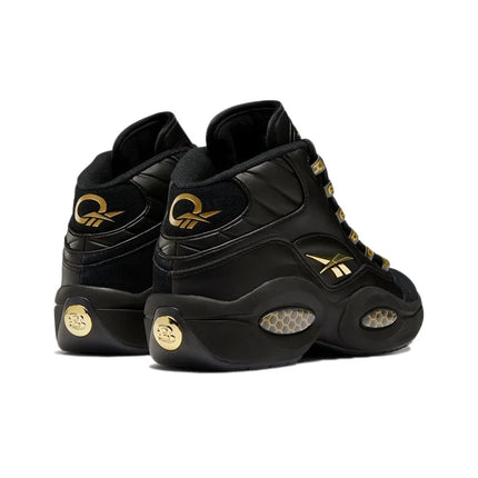 Reebok Mid top Vintage Basketball Shoes Unisex Black Gold H01308