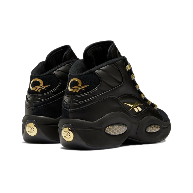 Reebok Mid top Vintage Basketball Shoes Unisex Black Gold H01308
