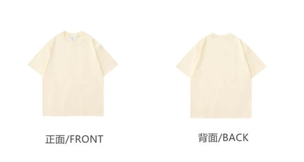 600G Heavy Cotton Short-sleeved T-shirt Men's and Women's Summer Loose Casual Trend Versatile Round Neck Half-sleeved Clothes PlatiNum