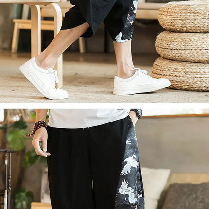 Pantaloncini Estivi da Spiaggia per Uomo, Nuova Stampa Hawaiana, Comodi Pantaloni a Tre Quarti in Cotone Traspirante, Moda Casual Maschile