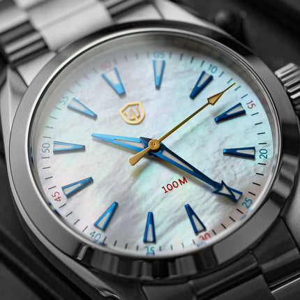 Watchdives WD0006 V2 Watch VH31 Sweep Second Quartz Movement Sapphire Luminous Stainless Steel Watches Waterproof 38mm Watch