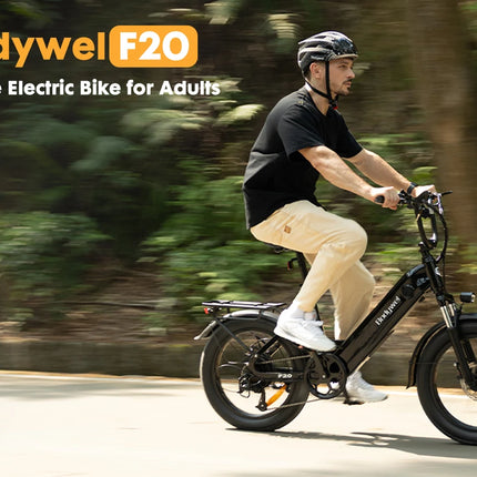Bicicletta Elettrica Fat Tire Commuter Bodywel F20 500W 48V 15Ah con Autonomia 60-80KM, Pneumatici Fat 20"x3.0", 7 Velocità e Sospensione Anteriore per Adulti Urbani