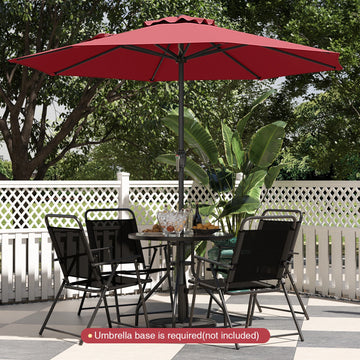 Ombrellone da Esterno con Stecche Verniciate a Polvere, Apertura Manuale, Ventilazione, Resistente al Vento, Protezione Solare per Giardino, Terrazza, Spiaggia