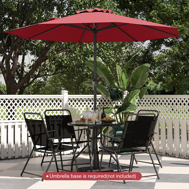 Outdoor Umbrella with Powder-Coated Ribs, Manual Opening, Ventilation, Wind-Resistant, Sun Protection for Garden, Patio, Beach