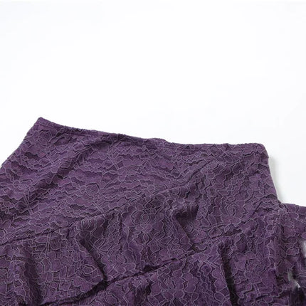 Nibber Nappe Gonne da donna Orlo irregolare Increspature multistrato Patchwork di pizzo Dolce tendenza estiva Pantaloni skinny versatili quotidiani