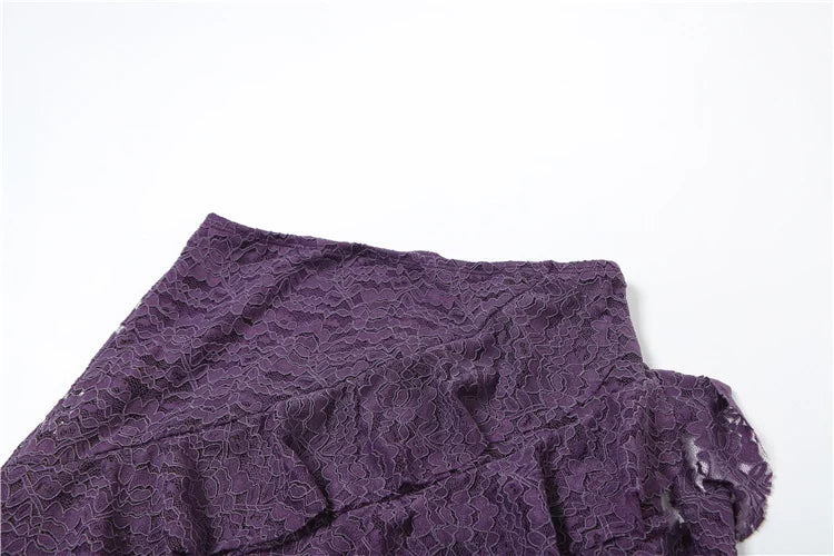 Nibber Nappe Gonne da donna Orlo irregolare Increspature multistrato Patchwork di pizzo Dolce tendenza estiva Pantaloni skinny versatili quotidiani