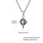 Vnox Witches Knot Moon Star Collane con ciondolo Orecchini per uomo Donna, set di gioielli con collare in pietra di luna con nodo celtico in acciaio inossidabile platinumshop