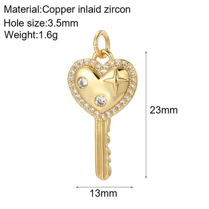 Cute Heart Key Necklace for Women Turtles Animals Collars Diy Pendant Stainless Steel Gold Color Chain High Quality PlatiNum
